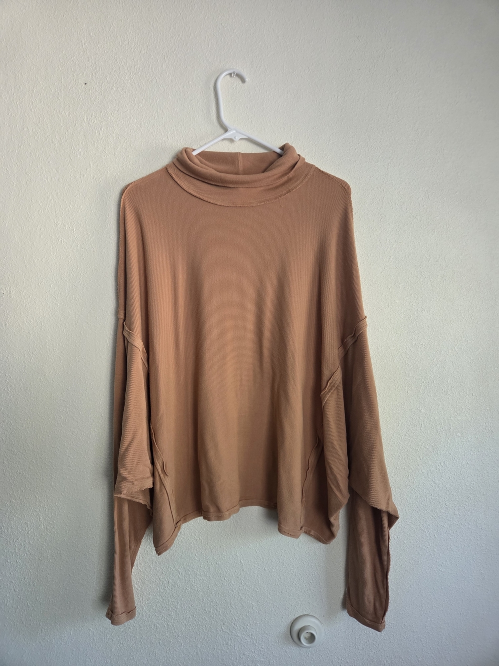Free People We The Free Alameda Pullover Oversized Top Slouchy Size M Caramel
